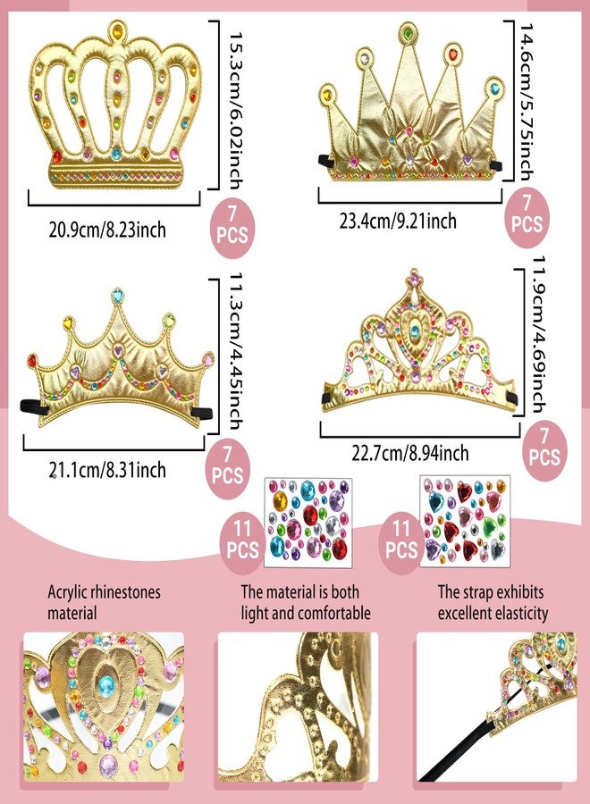 SENONAPO 50 Pcs Foam Crowns Kids Princess Tiaras Crowns Bulk with 2 Styles DIY Diamond Sticker Making Kits for Kids Birthday Party Supplies - Image 2